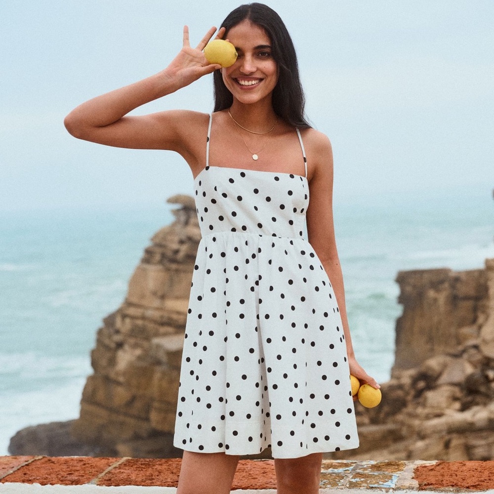 Anthropologie Maeve Polka Dot Mini Dress Size Small